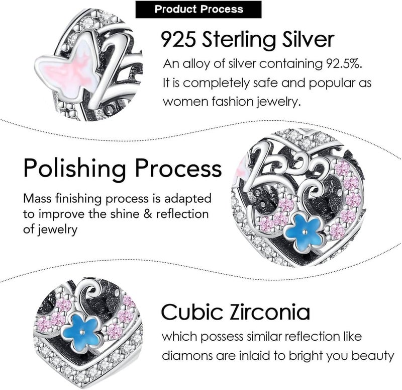 DATOUQI Queen Happy Birthday Hot Air Balloon Family Puppy Charm 925 Sterling Silver Charms for Bracelets and Necklaces Mother's Day Charms for Women - Image 5